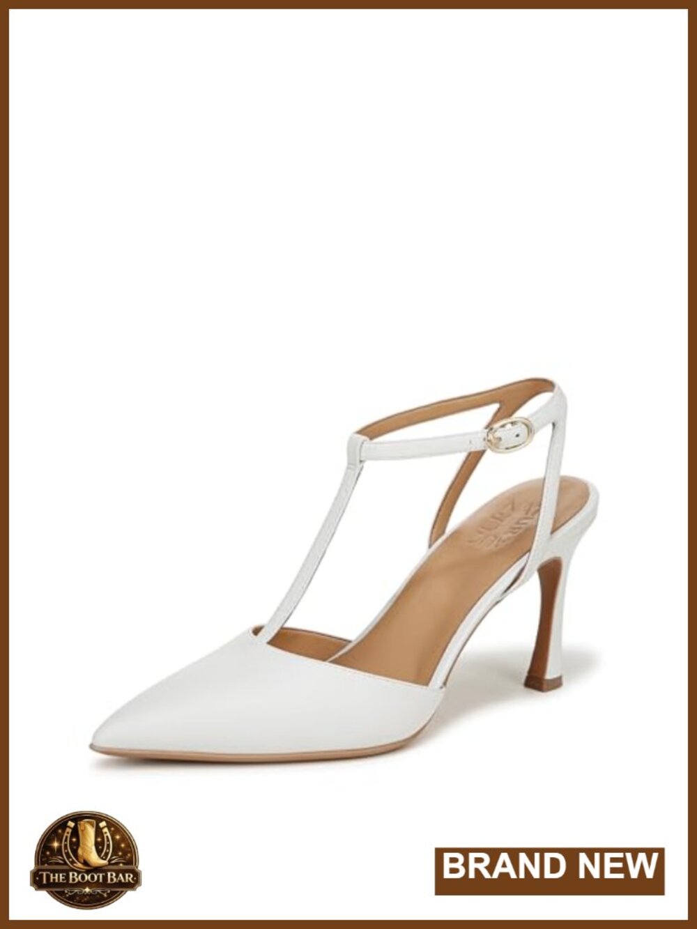 Naturalizer Astrid Pointed Toe T-Strap Pump Leather Stiletto Heel